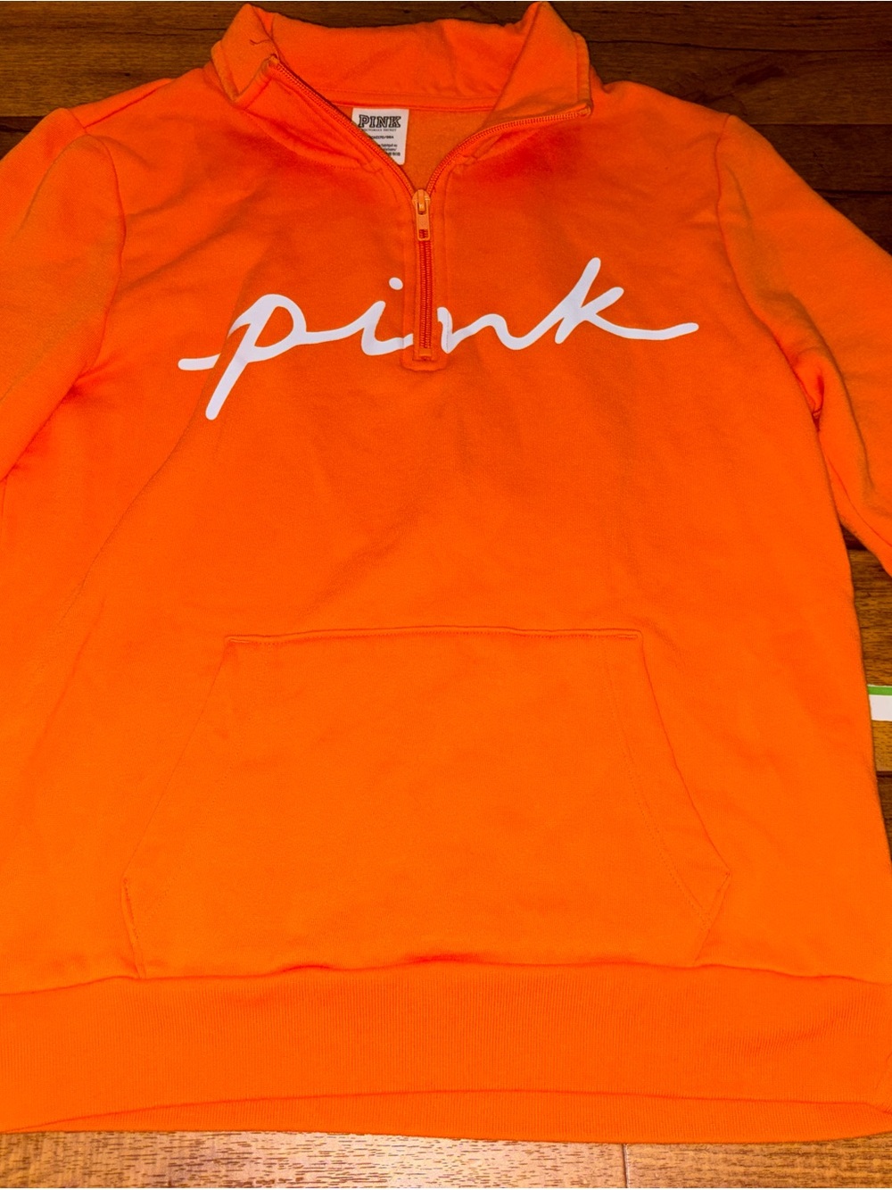 PINK Victoria's Secret Girls' Orange Quarter-Zip Pullover Jacket